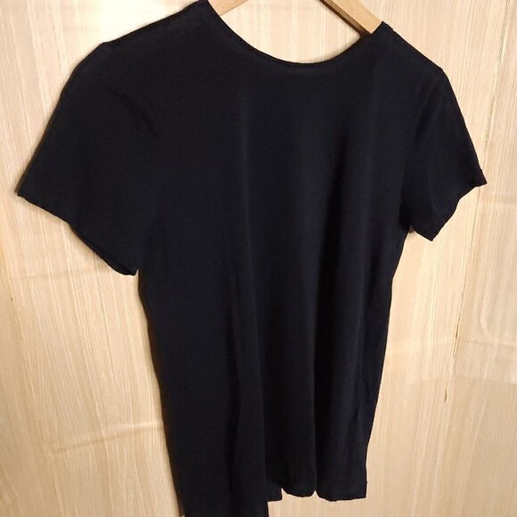 Helmut Lang Cashmere Blend Navy Blue Back Tie Knit Top Small - Picture 3 of 6